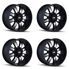 189-8956b12 Ion Set Black Machined Wheels Lifted Jeep Lug 729419091996 189-8956b12 Ion Set Black Machined Wheels Lifted Jeep Lug 729419091996