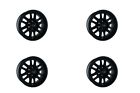 419-8981sb-12 Vision Set Split Black Wheels Lifted Gmc Ram 886821199631