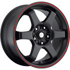 421-5603r 38 Focal Wheels Rims Black Red Offset Alloy