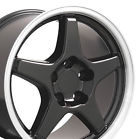 00818104029922 5939401 Oe Wheels Rims Fit Corvette Style Black Machined