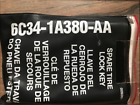 6c34-1a380-aa Mcgard Ford Spare Tire Wheel Lock Key And Code Card