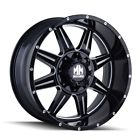 8100-7956m18 Mayhem Monstir Black Milled Wheel Jeep Ford Lug 729419087579