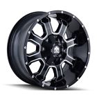 8103-22237m Mayhem Fierce Black Milled Wheel Lifted Lug 729419089511
