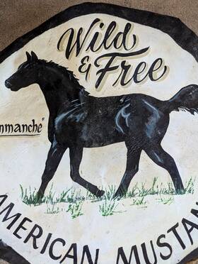 82212321 Hand-painted American Mustang Spare Wrangler Tire Cover Like New