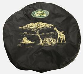 Safari32 Atlantic British Ltd. Land Rover Logo Black Spare Tire Cover Safari Suv Jeep Soft Round Wheel 29 Inch