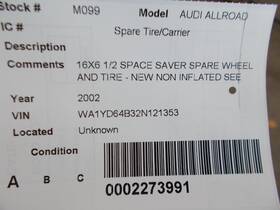 566.au1r02 Audi A6allroad 2002 Spare Wheel Carrier 187002-1