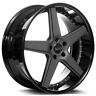 Azadaz0042-2 Azad Staggered Wheels Matte Black Bk Lip Rims Fit Honda