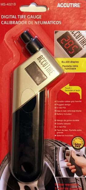 Ms-4021b Branded 744110321661 Accutire Digital Tire Pressure Gauge Large Lcd Display Heavy Duty Black