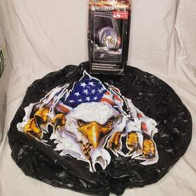 Bully 757558501045 Spare Tire Cover Eagle Flag Wheel Trailer Rv