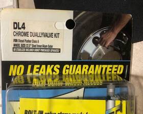 Camping World Product 855598005117 Dl4 Chrome Dually Bolt In Tire Valve Kit Diesel Pusher Fits 22.5 Inch Wheels