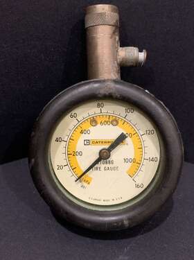 8t-0886 Caterpillar Vintage Tire Pressure Gauge 5 To 160 Psi 1100 Kpa