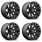 D54617902645 Fuel Set Assault Black Milled Wheels Lifted Jeep