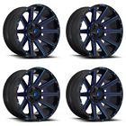 D64422008247 Fuel Set Contra Black Candy Blue Rims Lifted Lug