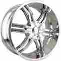 D98-22917c Hack Dip 22x9.5 5x115 5x5 5x127 Wheels Rims Chrome 18 Offset Alloy 6 Spoke