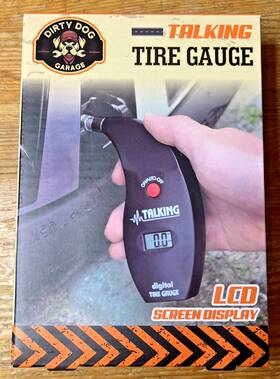 Dirty Dog Garage 810136148848 Digital Talking Tire Pressure Gauge Battery Operated Portable