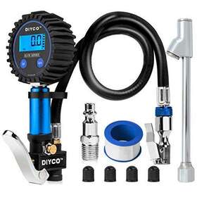 Diyco 755781523254 D3 Tire Inflator And Pressure Gauge 150 Psi Anodized Interchangeable Air