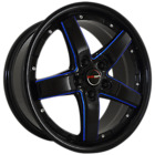 Drift188bluemill40 Gwg Wheels Rims Inch Black Blue Mill Drift Fits Acura