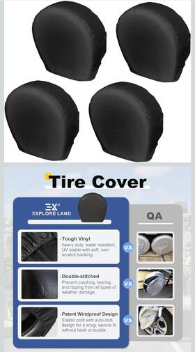 10701024 Explore Land Tire Covers 4 Pack - Tough Wheel Protector For All Tires 29 30 31 Inch