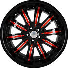 G222085blkredint35 Gwg Wheels Inch Black Red Narsis Rims Fits Ford Mustang