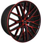 G38229105redface1825 Gwg Wheels Flare Inch Staggered Black Red Rims Fits Dodge