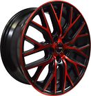 G432010redface42 Gwg Wheels Inch Black Red Flare Rims Fits Dodge Charger