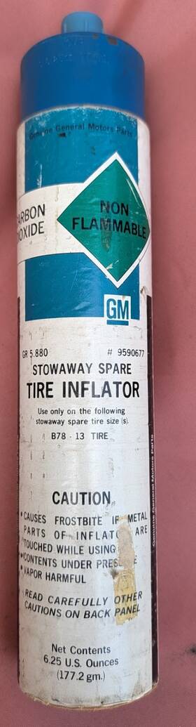 9590677 Gm Nos Group 5.88 Stowaway Spare Tire Inflator 6.25oz 1977-1992