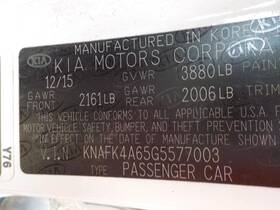 566.ki1f16 Kia Forte 2016 Spare Wheel Carrier 1451833