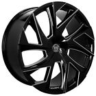 Lexanilx037-4 Lexani New Staggered Wheels Ghost Black With Machined Accents Rims