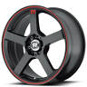 Racingmtg011-2 Motegi Racing Wheels Matte Black With Red Stripe Rims