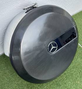 At-w463-stc-cf Ring Mercedes G Wagon G63 G550 Carbon Fiber Spare Tire Cover Chrome Set W463