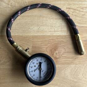 Ya24 Snap-on Blue Point Tools Full Range Tire Pressure Gauge With Hose To 100psi Usa