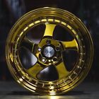 Sr02gchr Esr Wheels Gold Chrome Deep Dish Lip Rims Set