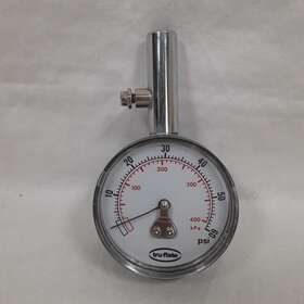 H482567 Tru-flate 836998 Vtg 4040298 10-60 Psi Mini Dial Tire Gauge With Bleeder Valve