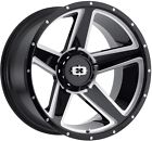 V390gbm209-1286581651209 Vision Black Milled Sierra Rims Lug Set Of Wheels