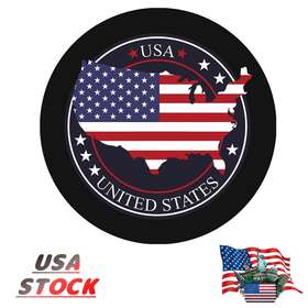 Wishstarshop 603981018394 American Flag Spare Tire Cover 16 Inch Leather Easy Clean Camping Wheel Protector