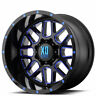 Xdxd067-2 Xd Wheels Grenade Satin Black Milled Blue Off Road Nib