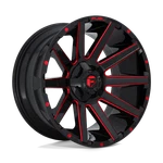 Fuel Contra D643 20X10 -19 Gloss Black W/ Candy Red Wheel 6X135 6X139.7 (qty 1). Fixed Price $460.00.