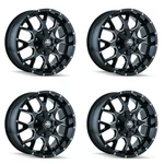 Set 17" Mayhem Warrior 17X9 Black Milled 5X4.5 5X5 Wheels 18MM Jeep Ford. Fixed Price $1119.96.