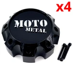 Set Of Moto Metal Gloss Black 8 Lug Bolt On MO993 Center Cap 1079L170MO4GB-H62. Fixed Price $134.80.