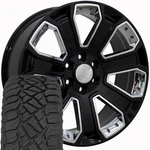CV93B 22X9 Black Oe Wheels Llc Rims & 285/45R22 Rt Tires Set 6X139.7 24ET. Fixed Price $2076.00.
