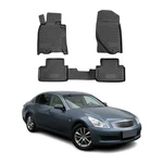 Omac Floor Mats Liner For Infiniti G35X 2007-2008 Black Tpe All-weather 4PCS. Fixed Price $84.99.