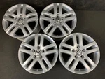 (4) Vw Volkswagen Jetta Silver Metallic Powder Wheels Rims + Caps 16" HOL.69812. Fixed Price $695.00.
