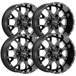 (4) Mayhem 8015 Warrior 17X9 5X4.5"/5X5" +18MM Black/milled Wheels Rims 17" Inch. Fixed Price $1119.96.