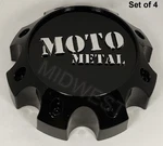 4 New Moto Metal Gloss Black 8X165.1 8X180 Wheel Center Caps 1079L170MO3GB-H50. Fixed Price $108.00.