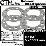 4X 1/4"(6MM) Thick 6X5.5" (6X139.7MM) Universal Wheel Spacer Fit Nissan Infiniti. Fixed Price $24.19.