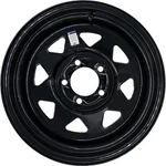 Premium Service 15X6 On 4.5 Spoked Steel Trailer Wheel - Black. Fixed Price $62.58.
