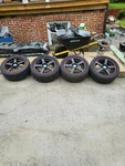 Motegi Racing MR116 Mattie Black Rims 17" With Nitto 210040 Tires 235/45ZR17. Fixed Price $850.00.