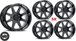 20X10 Black Milled Deep Lip Wheels Derringer American Outlaw 5X5 5X127. Fixed Price $1820.00.