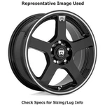 Motegi MR11677024340 FS5 17"X7" Wheel - Gloss Black Machined Flange. Fixed Price $221.29.