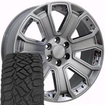 Oe Wheels Llc CV93B 22X9 Hyper & 285/45R22 Rt Tires Set 6X139.7 31ET. Fixed Price $1944.00.